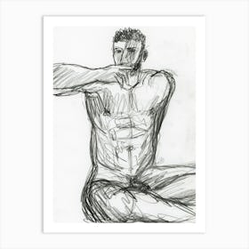 Male Nude Sitted Art Print