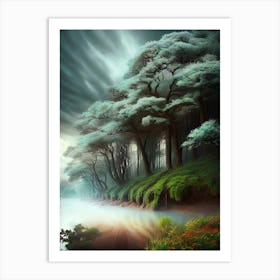 Forest By The Lake Art Print