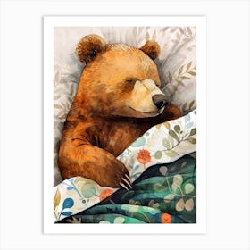 Bear In Bed animal story Art Print