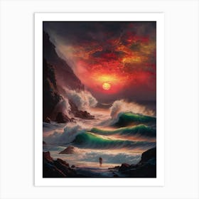 Sunset At The Beach 9 Art Print