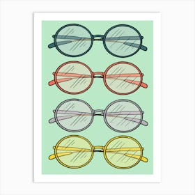 Eyeglasses In Teal Art Print