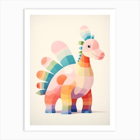 Colourful Dinosaur Einiosaurus 2 Art Print