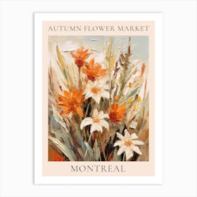 Autumn Flower Market Poster Montreal Art Print