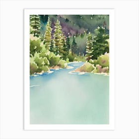 Sequoia National Park United States Of America Water Colour Poster Art Print