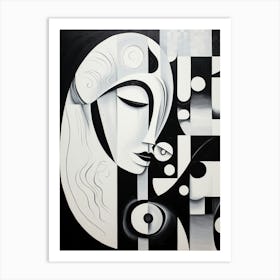 Harmony And Discord Abstract Black And White 8 Art Print