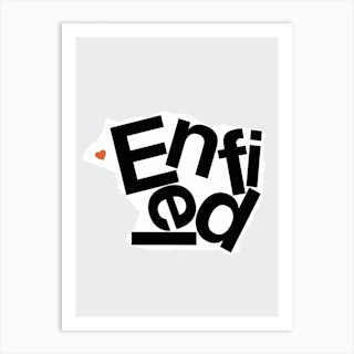 Enfield Type Map Art Print