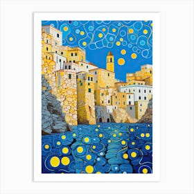 Polignano A Mare, Italy, Illustration In The Style Of Pop Art 1 Art Print