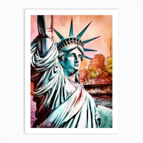 Statue Of Liberty Portrait Art Print