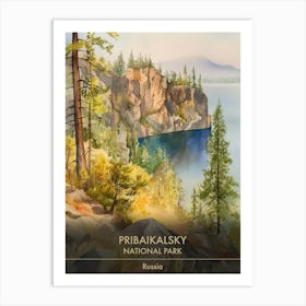 Pribaikalsky National Park Russia Watercolour 3 Art Print