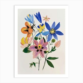 Painted Florals Columbine 4 Art Print