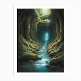 Tunnel In The Forest art print painting Art Print