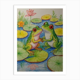 Frog Lovers Art Print