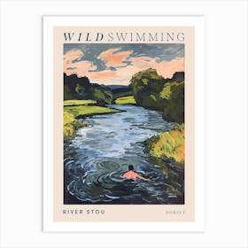 Wild Swimming At River Stou Dorset 3 Poster Art Print