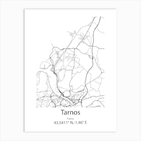 Tarnos,France Minimalist Map Art Print