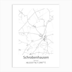 Schrobenhausen,Germany Minimalist Map Art Print