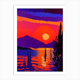 Acrylic Abstract Sunset Painting Art Print