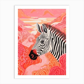 Pink Zebra In The Wild 2 Art Print