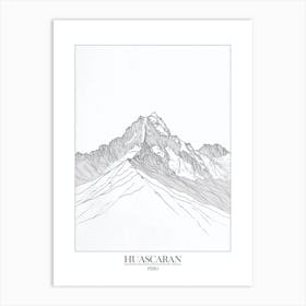 Huascaran Peru Line Drawing 4 Poster Art Print