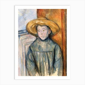 Boy With A Straw Hat, Paul Cézanne Art Print