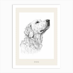 Hairy Dog Line Sketch 1 Poster Art Print