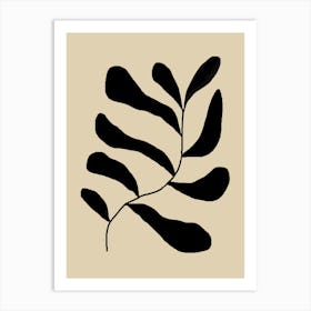 Black Leaf Art Print