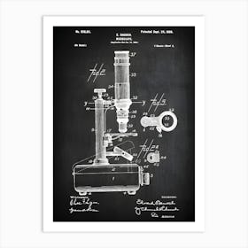 Microscope Art, Scientist Wall Art, Microscope Poster,Science Decor, Science Gift, Medical Student Gift, Microscope Patent Print, Cm6111 Art Print