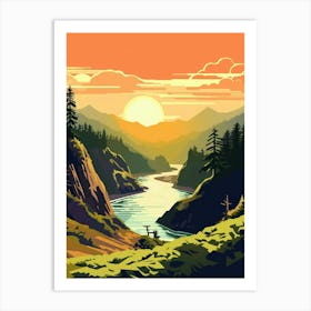 Olympic National Park Retro Pop Art 14 Art Print