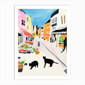 The Food Market In Berlin 1 Illustration Art Print