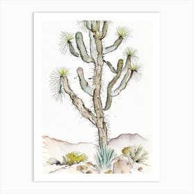Johnston S Joshua Tree Minimilist Watercolour  (1) Art Print