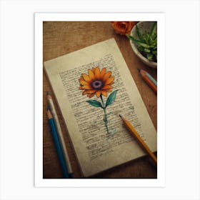 Sunflower Painting 1 Art Print