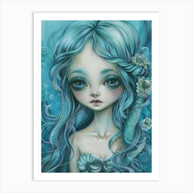 Blue Mermaid Art Print