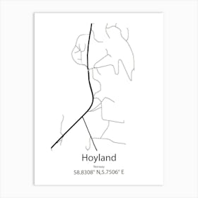 Hoyland Nether,United Kingdom Minimalist Map Poster