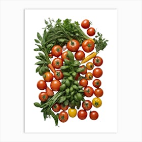 Vegetables Isolated On White Background Art Print