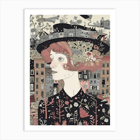 Woman in Amsterdam Art Print