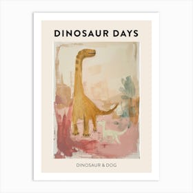 Dinosaur & A Dog Poster 1 Art Print