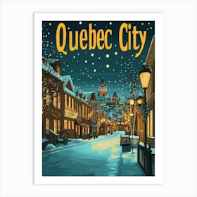 Aihrgdesign A Mid Century Modern Travel Poster For Quebec City Art Print