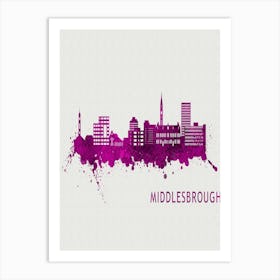 Middlesbrough England City Purple Art Print