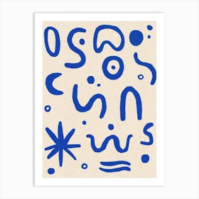 Blue Shapes Art Print