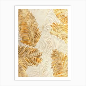 Gold Palm Leaves 1 Art Print