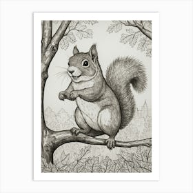 Squirrel In The Tree 1 Art Print