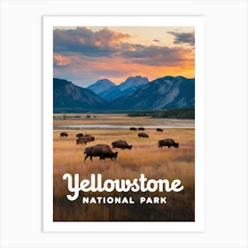 Yellowstone National Park Vintage V 08 Art Print