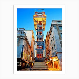 Elevador De Santa Justa In Lisbon Art Print