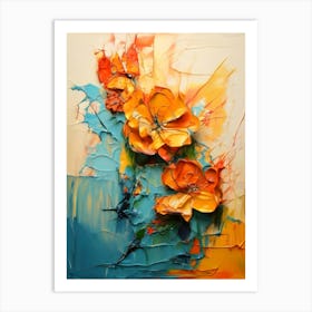 Abstract Of Orange Flowers Art Print