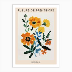Spring Floral French Poster  Marigold 3 Art Print
