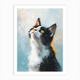 Black And White Cat Art Print