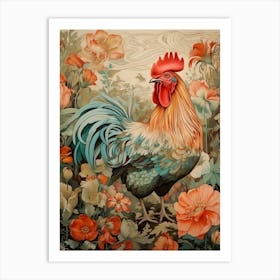 Rooster 1 Detailed Bird Painting Art Print