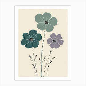 Three Flowers 18 Art Print