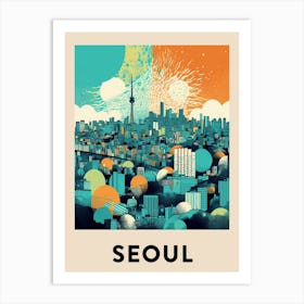 Seoul 6 Vintage Travel Poster Art Print