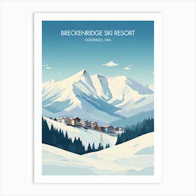 Poster Of Breckenridge Ski Resort   Colorado, Usa, Ski Resort Illustration 1 Art Print