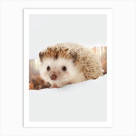 Hedgehog Torn Paper Art Print